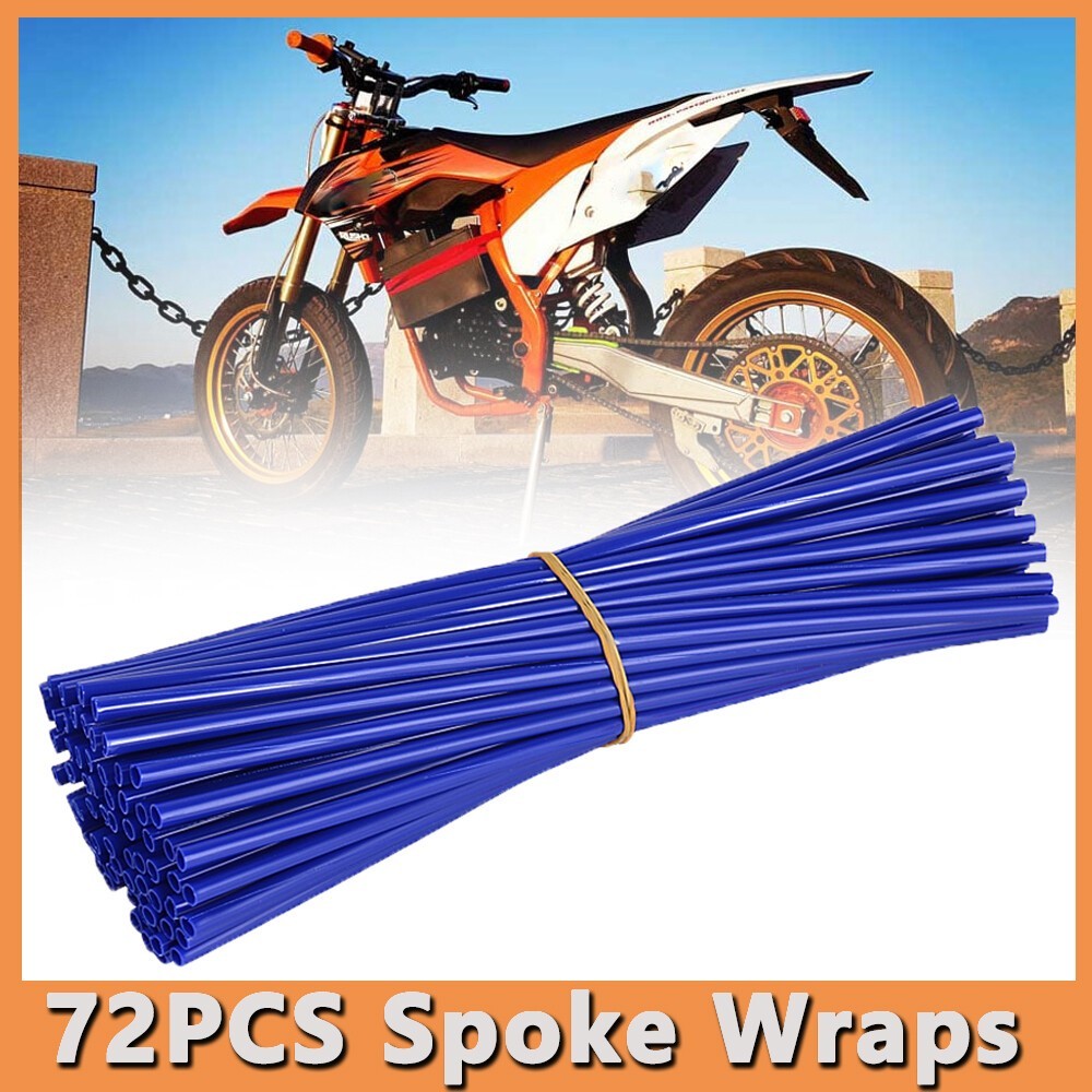 Spoke Skins Cover Wrap Wheel Rim Guard Protector bule