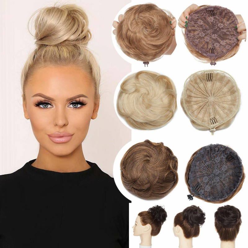 hair bun extension real hair