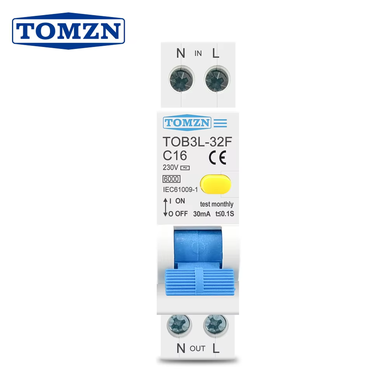 18MM 230V 50/60Hz RCBO 1P+N 6KA Residual current differential automatic Circuit
