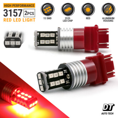 2X 3157 Red LED 60W Bright 3535 Chip High Power Brake Stop Tail Light Bulbs