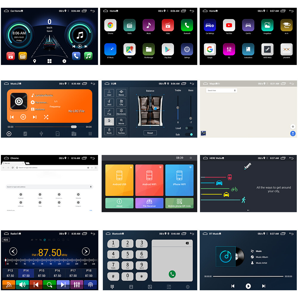 7" Double 2DIN Android 13 Car Stereo Touch Screen Bluetooth GPS WIFI USB  Radio