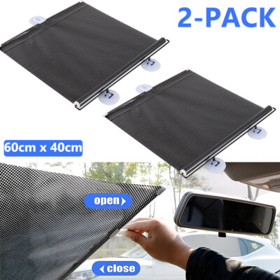 2 Packs Retractable Auto Sun Shade Cover Car Side Window Roller Visor Shield
