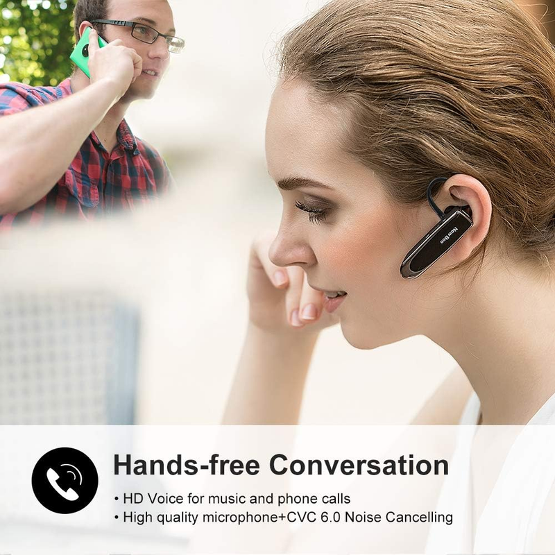 Bluetooth Headset  24Hrs V5.0 Bluetooth Earpiece Wireless Handsfree Driving Head