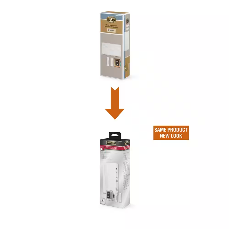 Defiant Wired Contractor Doorbell Kit with 2 Wired Push Buttons, White