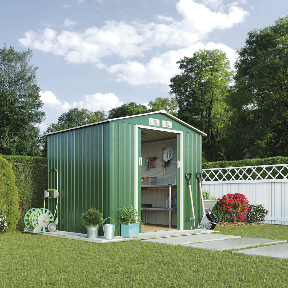 Waltons Metal Shed Garden Storage 7x4 7x6 Sliding Double Doors
