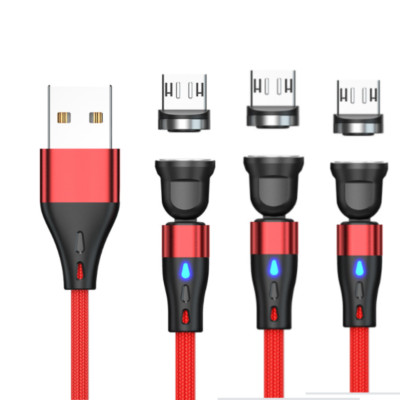 3 Pack Rotate Magnetic Phone Charger Charging Cable For Micro USB/Type C/ iPhone
