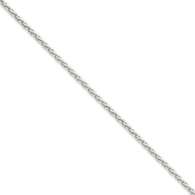 Pre-owned Superdealsforeverything Real 14kt White Gold 7 Inch 4mm Parisian Wheat With Lobster Clasp Chain Bracelet