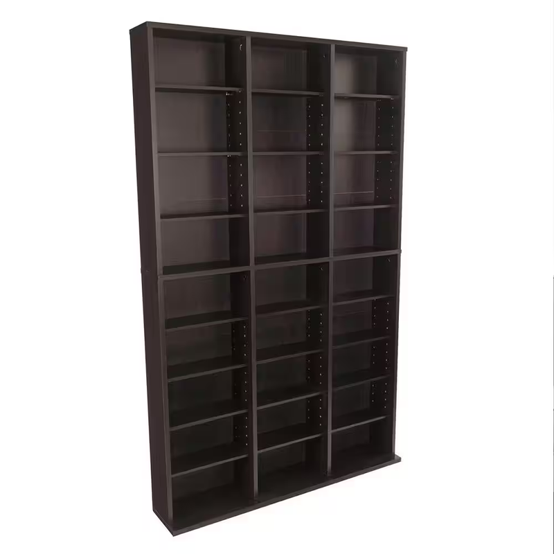 Espresso Media Storage DVD CD Organizer Cabinet Book Shelves