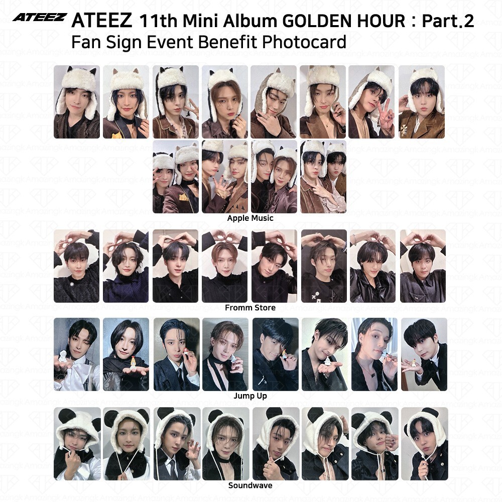 ATEEZ GOLDEN HOUR.2　FC 特典 ティアラ コンプ　8枚 ATEEZ GOLDEN HOUR.2 FC 特典 ティアラ コンプ 8枚 - メルカリ