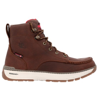 Rocky Rebound 6 Inch Waterproof Soft Toe Work  Mens Brown  RKK0434