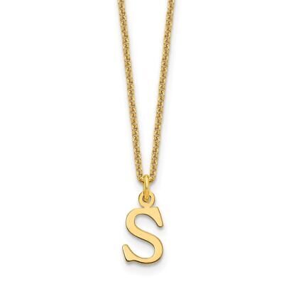 Pre-owned Diamond2deal 14k Yellow Gold Cutout Letter S Initial Necklace