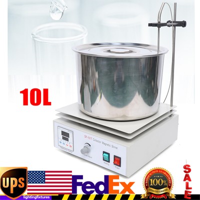 10L Digital Heat-gathering Magnetic Stirrer Water Oil Bath 400 Thermostat
