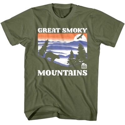 Great Smoky Mountains Pine Sunset Men's T Shirt Bear Eagle National Park Tenness