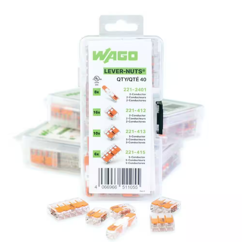 Wago Wire Connectors Lever Nuts Kit 221 Series Assorted Splicing Set 38 Pc