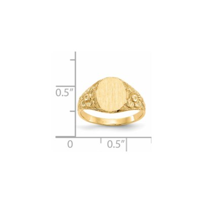 Pre-owned Superdealsforeverything Real 14kt Yellow Gold 10.0x8.0mm Closed Back Signet Ring S:6