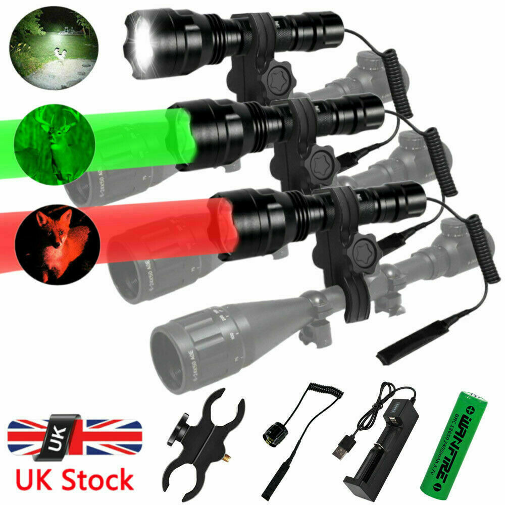 8000LM LED Lamp Picatinny Mount Gun Light Lamping Hunting Air Rifle