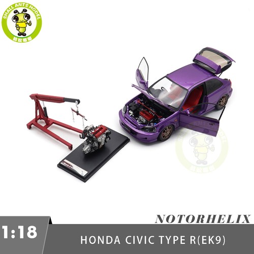 1/18 MOTORHELIX Honda CIVIC Type R EK9-120 Purple MF10 Wheels