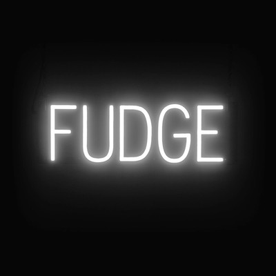 SpellBrite FUDGE Sign | Neon Fudge Sign Look, LED Light | 19.9'' x 6.3''