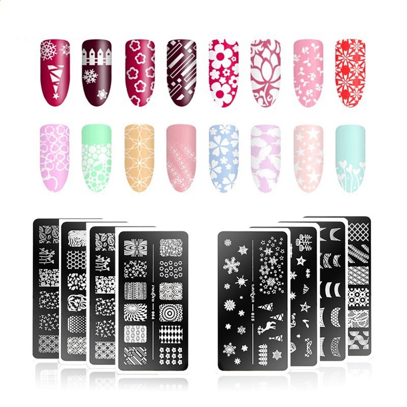 Stainless Steel Christmas Nail Print Stencil Stamping Nail Art Template Manicure | eBay