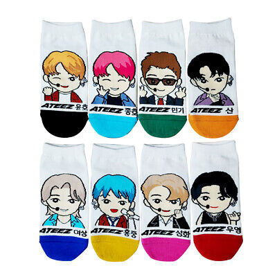 Women Kpop Character Ateez Socks 8 Pairs (Made in Korea) + Tracking number