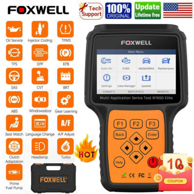 FOXWELL NT650Elite Automotive OBD2 Scanner ABS SRS Engine Code Reader Diagnostic