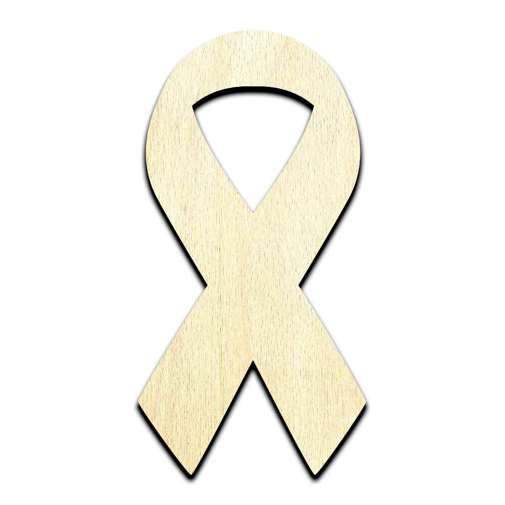 Awareness Ribbon - Laser Cut Out Unfinished Wood Shape Craft...