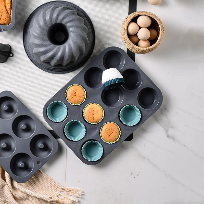 24 PCS Reusable Silicone Baking Cups, Silicone Muffin Liners, Cupcake Liners Muf
