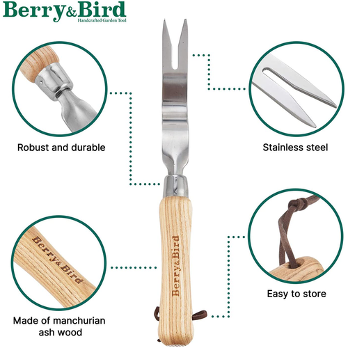 Berry&Bird Gardening Hand Weeder Tool 12.1" Manual Weeding Removal Cutter Tool