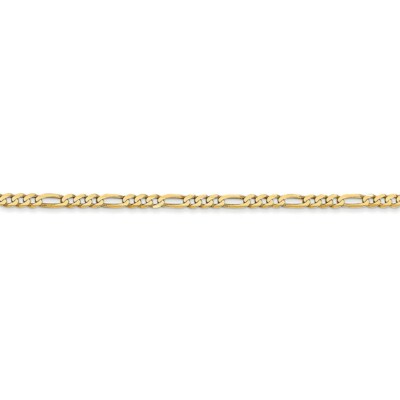 Pre-owned Superdealsforeverything Real 14kt Yellow Gold 2.25mm Flat Figaro Chain; 24 Inch; Lobster Clasp