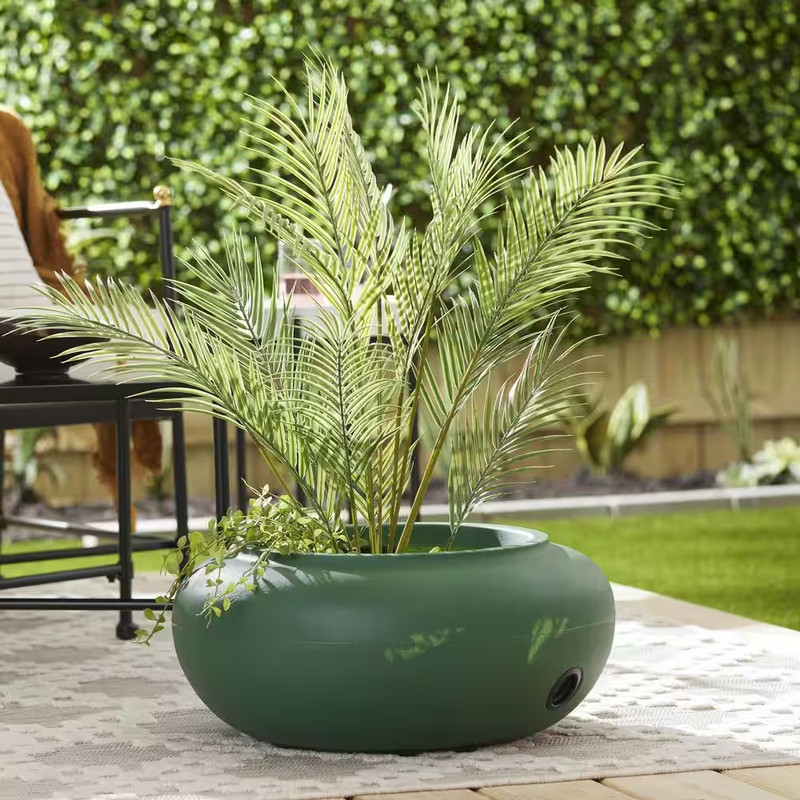 Green 21" Garden Hose Holder Pot for 75-100 Ft Container Reel Storage Rack Reel