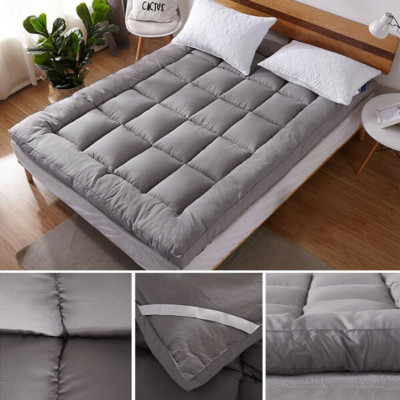 72D Quilted Mattress Topper Pad Fitted Cover Protector Twin Full Queen King Size