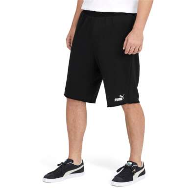 

Puma Essentials+ 12-дюймовые шорты Большие высокие мужские черные повседневные спортивные штаны 84681901, Черный, Puma Essentials+ 12" Shorts Big Tall