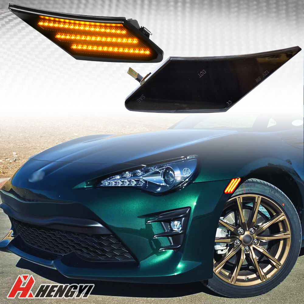 SMOKED FRONT BUMPER SIDE MARKER LIGHTS LAMPS FOR 13-17 SCION FR-S/BRZ/TOYOTA 86