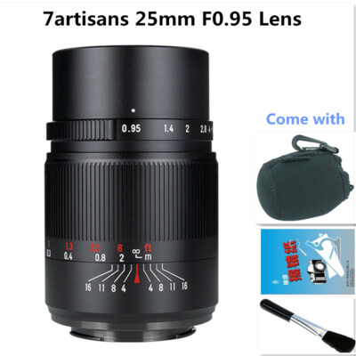 7artisans 25mm F0.95 Large Aperture Manual EF-M Mount Lens for M10 M6 M50 Camera