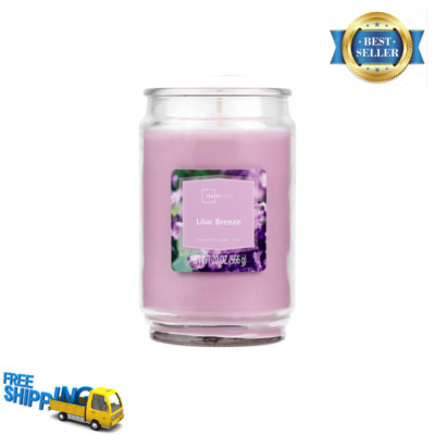 Lilac Breeze Scented Large Glass Candle Jar, Single-Wick, Blended Wax, 20 oz.