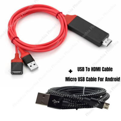 1080P MHL USB To HDMI Cable Phone To TV HDTV Adapter For iPhone/Android/Samsung
