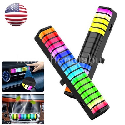 US LED RGB Voice Sound Activated Rhythm Bar Music Sync Car Light Lamp with Aroma