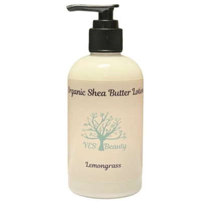 Body Lotion Organic Shea Butter Handmade - Lemongrass - 8 oz