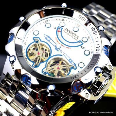 Pre-owned Invicta Reserve Venom Fusion Double Open Heart Automatic Steel Mop Watch