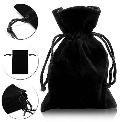 Schmuckbeutel Schwarz Verpackung Samtbeutel Säckchen Geschenktasche 1-100 Stk.