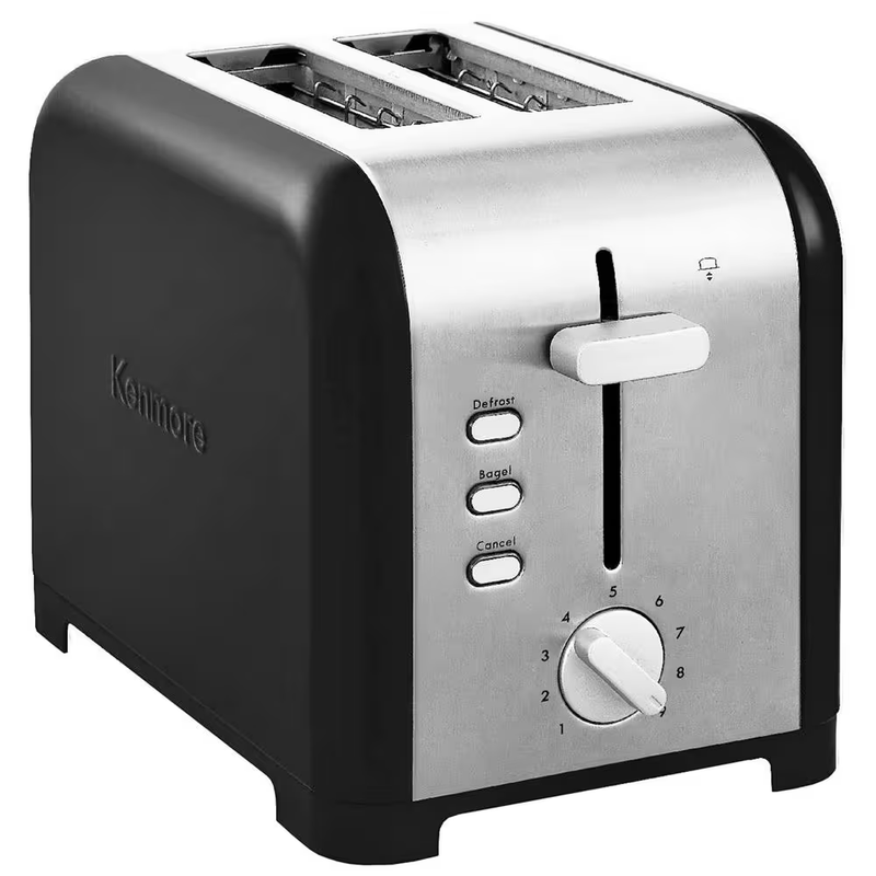 850-Watt 2-Slice Black/Stainless Steel Wide Slot Toaster