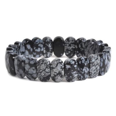 14mm Faceted oval gemstone beads stretchable bracelet 7''-7.5''