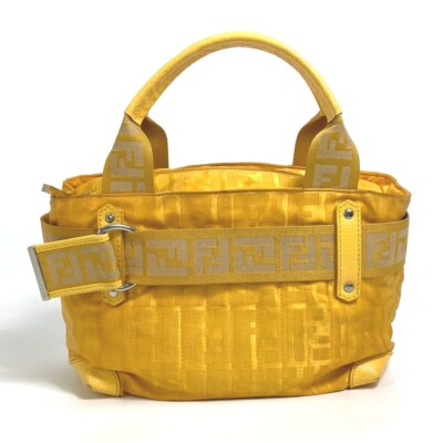 FENDI ハンドバッグ FENDI 8BH142 FF Zucca bag Hand Bag Nylon yellow | eBay