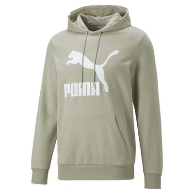 Puma Classics Logo Pullover Hoodie Big Tall Мужская бежевая повседневная верхняя одежда 53623968