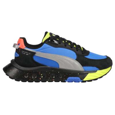 

Черные кроссовки для мальчиков Puma Wild Rider Laser Tag на шнуровке, повседневная обувь 385138, Черный, Puma Wild Rider Laser Tag Lace Up Youth