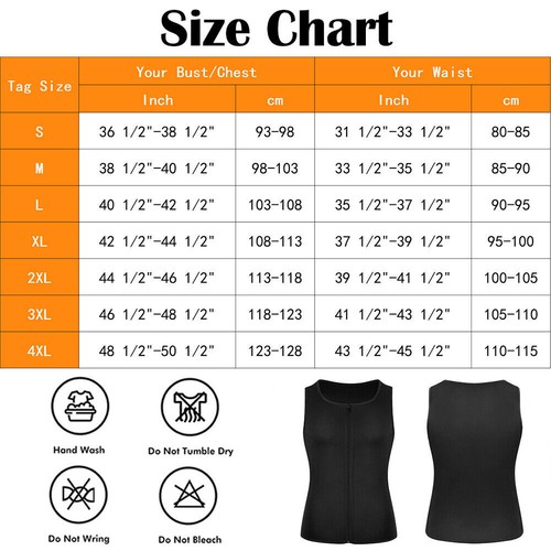 Men Sauna Thermo Sweat Waist Trainer Vest Trainning Body Shaper Workout Tank Top