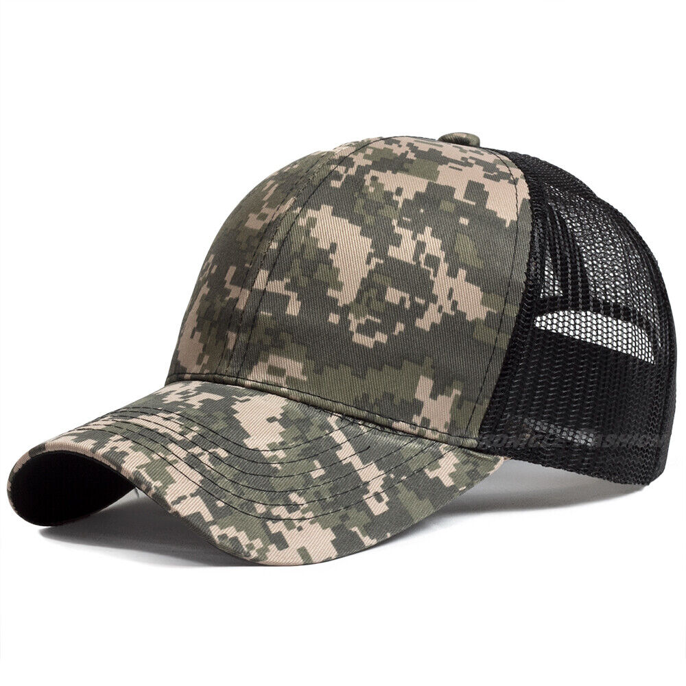 Plain Trucker Hat Mesh Back Snapback Baseball Cap Solid Visor Blank Caps Hats