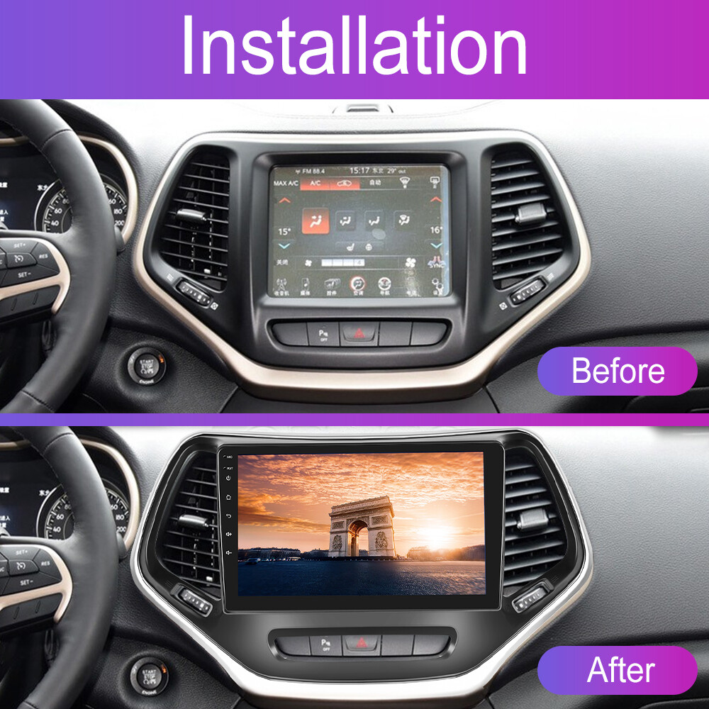 For Jeep Cherokee 2015-2018 Android 13 Car Stereo Radio GPS Navi Apple CarPlay