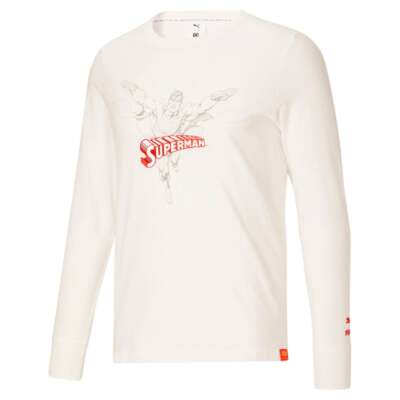

Мужские белые повседневные топы Puma X Superman Crew Neck с длинным рукавом 535221-02, Белый, Puma X Superman Crew Neck Long Sleeve T-Shirt