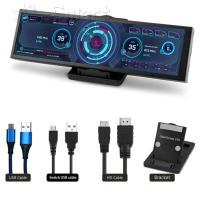 8.8''Long Strip LCD Screen 1920*480 USB-HDMI Sub-Display Monitor for Computer Car